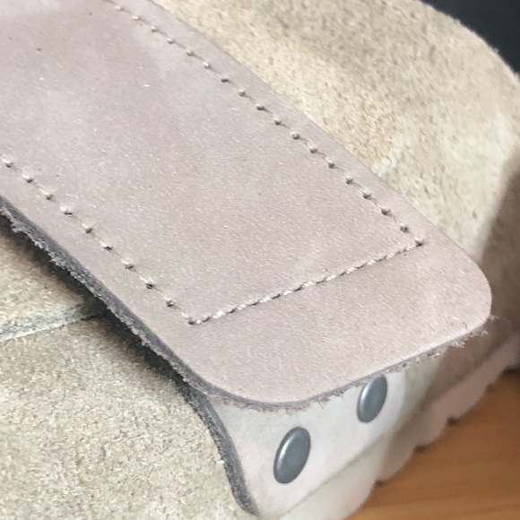 Birkenstock Brown Suede Footbed Sandals - Picture 10 of 16